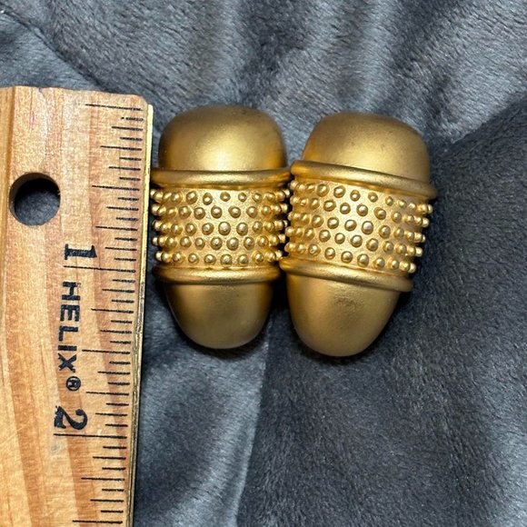 Liz Claiborne Matte Gold Tone Earrings Vintage Pierced Signed - Picture 3 of 8